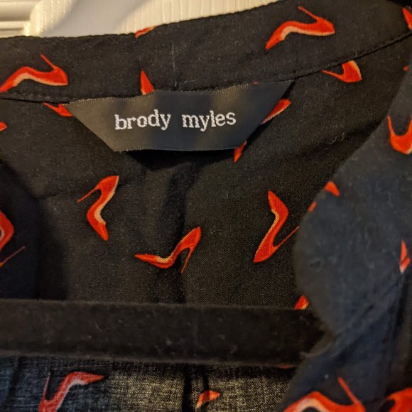 Brody Miles Red Stiletto Blouse sz L - Picture 3 of 13